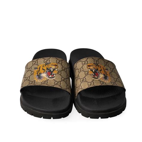 gucci tiger slides womens|gucci slide gg supreme tigers.